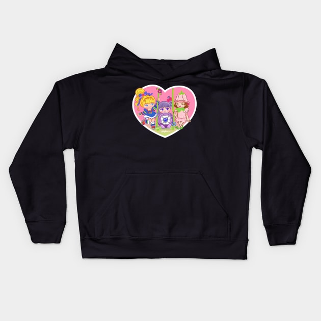 Girl power retro 2 Kids Hoodie by LADYLOVE